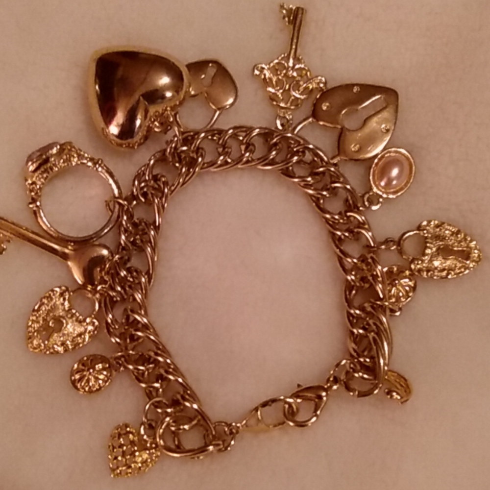 Gold charm bracelet